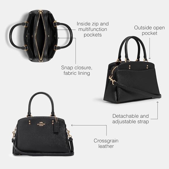 COACH Pebble Leather Hand bag with Shoulder strap - Mini Lillie Carryall - Picture 2 of 16